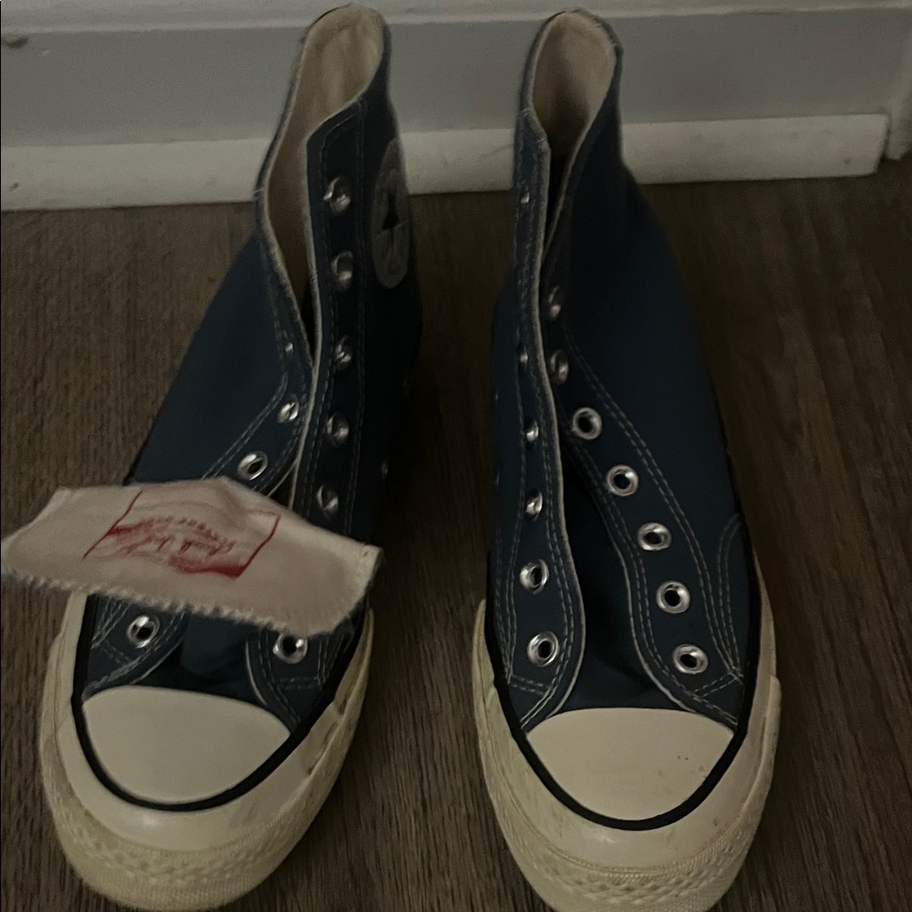 Converse Blue High-Top Sneakers with White Accents
